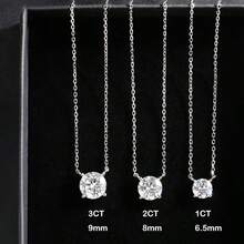 1pc 925 Sterling Silver Moissanite Pendant Necklace 0.5CT/1CT/2CT/3CT/5CT, Suitable For Women's Daily Wear, Comes With GRA Certificate And Gift Box - One Piece - View 5