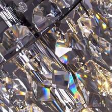 Modern Semi-Flush Mount Crystal Mini Pendant Light, Lattice Crystal Pendant Light, E14 Lamp Base (Bulb Not Included) Round Crystal Pendant Light, Suitable For Bedside Cabinet, Kitchen Island, Living Room, Kitchen And Hallway (Gold/Chrome) - 14cm/5.51inch - View 7