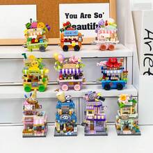 迷你城市街景积木套装，包含花店、文具店、小吃店、礼品店、商场，适合建筑爱好者，趣味十足的小规模搭建挑战，DIY创意家居装饰，房间装饰玩具，DIY益智玩具，成人积木套装礼物，适合节日、生日、圣诞节、情人节、复活节、母亲节、父亲节等场合的礼物。 - 城市街景迷你積木 - 查看 3