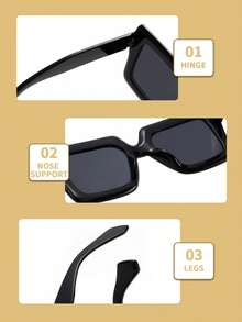 4pcs/Set Retro Square Thick Frame Eyeglasses For Women, Suitable For School, Daily Life, Office, Reading, Fits All Face Shapes, Decorative - Multicolor - View 8