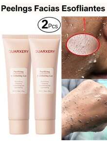 QUARXERY Body And Facial Exfoliating Gel & Facial Cleansing Gel & Exfoliating Facial Peels - Hydrates And Nourishes, Balances Oil And Hydration Levels, Minimizes Pores, Removes Impurities - Suitable For Oily, Dry And Combination Skin - Suitable For All Skin Types 50g*2 - 淺粉色 - 查看 1