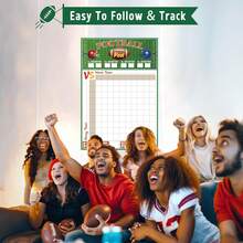 2pcs Football Themed Grid Posters, 19" X 27.77" Football Grid Board, 100 Grids, Large Football Themed Grid Posters, Large Football Game Party Supplies 2026
