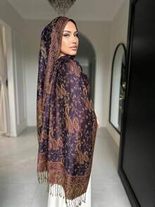 1 chiếc khăn quàng cổ nữ, băng đô tua rua phong cách Bohemian, khăn trùm đầu họa tiết Paisley cổ điển thời trang, khăn choàng chống nắng thanh lịch, thích hợp cho sử dụng hàng ngày và làm quà tặng ngày lễ. - Ái Thanh - Xem 8