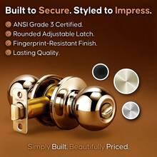 BK2030PB Ball Door Knob, Privacy Function, 1 Pack, Polished Brass - Polished Brass - View 5