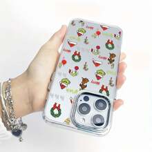 Funda para móvil con divertido diseño navideño del , compatible con teléfonos ,  17,  16 Pro Max,  15 Pro Max,  13 y  12. Fabricada en TPU, ofrece protección contra golpes y caídas. Una opción fantástica para regalos de Navidad, reuniones familiares, amigos y celebraciones festivas. - transparente - Ver 6
