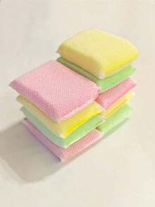 12/6/3/1pc/Long-Lasting Dual-Sided Dishwashing Sponges - Non-Scratch Scrub Pads For Pots - Multi-Use Kitchen Cleaning Tools For Home & School - Multicolor - View 9