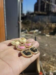 2pcs Fully Rhinestone Letter Inlaid Fashionable Delicate Stud Earrings, New Style Personalized Earrings For Women - Gold - View 2