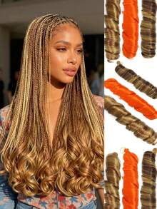 Tóc giả bện kiểu Pháp xoăn lọn dài 26 inch - Tóc bện xoắn sóng nhẹ chịu nhiệt, đã được uốn sẵn để dễ tạo kiểu, tóc nối tổng hợp nhiều màu sắc dành cho nữ, kiểu tóc hàng ngày cho tiệc Giáng sinh (150g/gói) - Nhiều màu - Xem 2