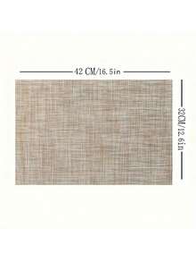 Kitchen Fabric Art 4/6pcs Daily Use Placemats Set, Elegant Woven Placemat For Dining Tables, Natural Beige Color, Heat Resistant And Easy To Clean, Perfect For Home And Kitchen Decor - Màu Xám nhạt - Xem 3