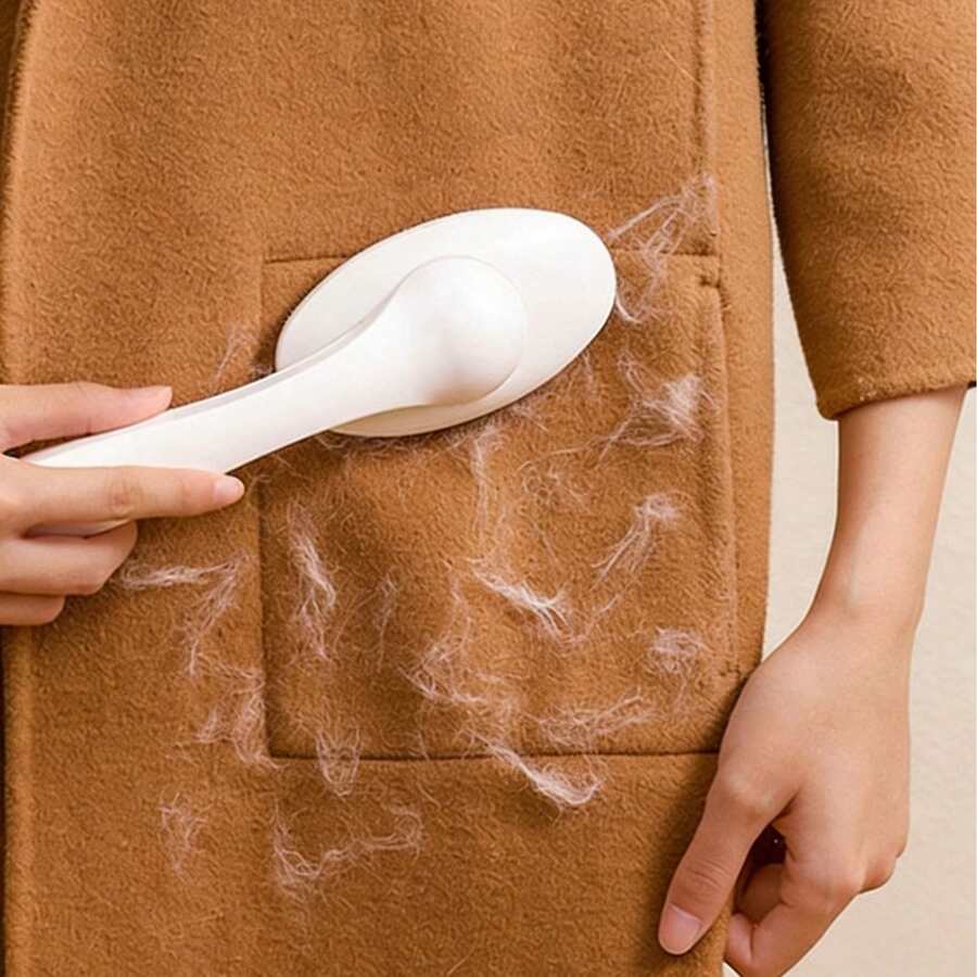 1个可旋转衣物毛发去除刷，毛球去除器，猫毛粘毛去除工具 - 白色 - 查看 1