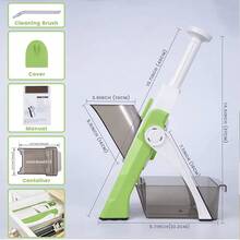 Mandoline Slicer Upright Vegetable Potatoes Slicer Chopper Julienne Dicer Thickness Adjuster For Kitchen Fast Meal Prep - 橘色 - 查看 6