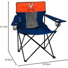 Logo Chair Silla Plegable élite con Respaldo de Malla y Bolsa de Transporte, colegial(Virginia Cavaliers) - Multicolor - Ver 4