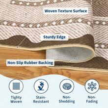 Kitchen Bordered Home Decor Geometry Area Rug Soft Low Pile Non Slip Carpet Stain Resistant Floorcover Washable Thin Non Shedding Entrance Runner Rug Modern Easy To Clean Printed Mat Throw Rug For Laundry Living Room Hallway Bathroom Bedroom Dinning Room - 紅棕色 - 查看 6