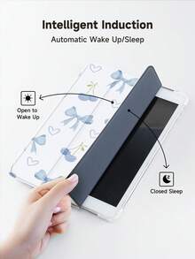 Bow And Cherry 平板电脑保护套，兼容 iPad 7/8/9 代 10.2 英寸，兼容三星 Galaxy Tab A7 10.4 英寸平板电脑，带笔槽，支持自动睡眠/唤醒功能。 - 藍色 - 查看 5