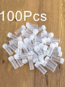 30pcs/Pack 5ml Small Plastic Test Tube Bottles With PET Caps, Pill/Capsule Storage Containers - White - View 2