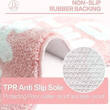 - Alfombrilla de baño de moda, bonita alfombra de baño para tapete de baño, antideslizante irregular, alfombrilla ultra suave, divertida decoración de baño (rosa) - Rosado - Ver 4