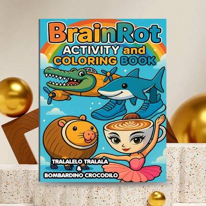 1 Book "Brain-Stimulating Coloring Book": Immersive Adult Coloring Adventure, Enter A Surreal World Of Bizarre Creature Mashups And Fantastical Imagination - Unleash Endless Creativity, School Supplies, Painting, Christmas, Winter. Stationery