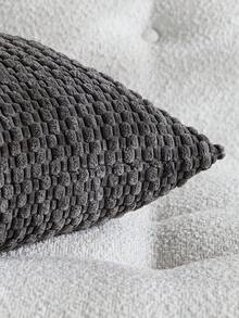 1 vỏ gối trang trí vuông màu xám đậm kẻ sọc phong cách Bohemian (không bao gồm ruột gối), chất liệu nhung mềm mại, màu trơn, thích hợp cho các dịp lễ, trang trí ghế sofa, phòng ngủ, giường ngủ, mọi mùa. - Màu xám đen - Xem 6