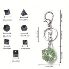 7pcs D20 Metal Dice Set With Hollow Box - Portable Fashionable Keychain Mini Dice, Available In Blue, Red, Purple, Suitable For Role-Playing Games, Ideal For Birthday And Christmas Gifts, Also As RPG Accessories - Multicolor - View 4