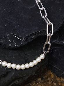 Opalesca 全新设计养殖淡水珍珠蛇骨手链，适合 DIY 纯银 925 手链，女士生日婚礼时尚优雅珠宝 - 銀色 - 查看 3