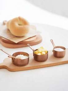 1pc Stainless Steel Retro Sauce Cup, Gravy Boat, Western Style Sauce Dish, American Industrial Pepper Sauce Plate - Rose Gold - View 6