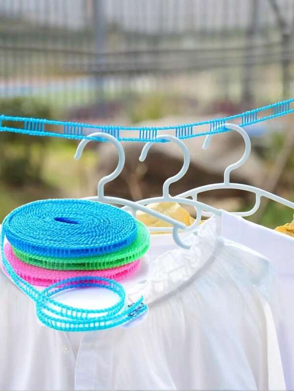 1PC Non-Slip Windproof Clothesline Set, Fence-Style Outdoor Drying Rope For Home Use, Space-Saving Design, Durable Nylon Material, Multi-Purpose Hanging Line, Essential For Household Laundry, Clotheslines