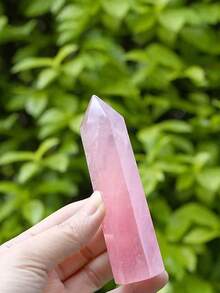 1pc Natural Crystal Rose Quartz Crystal Point Healing Stone Hexagon Square Pointed Stone Wand Healing Jewelry - Rose Quartz Crystal Points - View 8