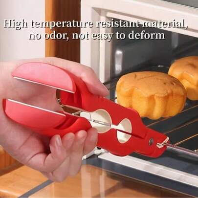 3-In-1 Heat Resistant Tongs, Non-Slip Design, Can Open Cans, Grab Plates/Bowls, Multi-Functional Pot Holder & Steamer Tongs, Easy To Grab Hot Kitchenware, Practical Household & Professional Kitchen Tool For Oven, Air Fryer, Stove, Grill, Single-Handed Operation With Non-Slip Base