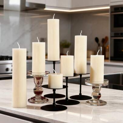 1支5厘米北欧白色齿轮圆柱形蜡烛，大豆蜡材质，适用于婚礼装饰、闺蜜礼物、家居装饰、日常使用、求婚、派对、放松冥想、生日礼物、摄影道具、应急照明、馈赠亲友等。