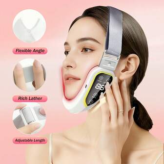 USB Rechargeable Facial Beauty Device, Digital Display, Adjustable Strength, Portable Home Skincare Tool With 300mAh Lithium Battery