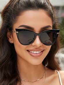 新款复古大框时尚眼镜，不对称造型高端男女通用眼镜，适合日常佩戴、派对和假日穿着 - 彩色 - 查看 7