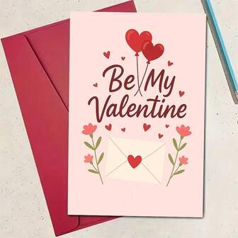 1 pieza Tarjeta de felicitación romántica de San Valentín con diseño de globos con forma de corazón y carta de amor, perfecta para que las parejas expresen su amor y aprecio en el Día de San Valentín o como regalo de aniversario. Incluye sobre + tarjeta