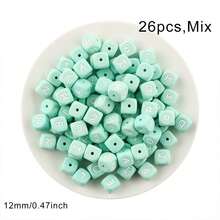26pcs/Set, 12MM Silicone Letter Beads (Mixed Letters In White, Black, Green, Hot Pink, Etc.), Suitable For Making Handmade DIY Bracelets, Necklaces, Pens, Decorative Items, Handmade Crafts Accessories - Multicolor - View 7