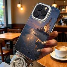 Funda para teléfono Diseño de reflejo de mar al atardecer en el castillo blanco para iPhone 14 13 12 Pro Max  Galaxy S23 S22 S21 Elección de regalo ideal para todas las estaciones - Negro - Ver 6