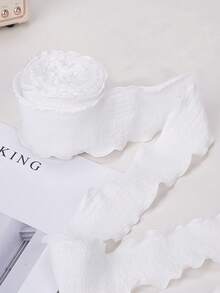 1卷8.5米褶皱缎带，高品质弹力荷叶边缎带，适用于女神节、母亲节、情人节、蛋糕包装、礼品包装、DIY蝴蝶结、花束、蛋糕装饰