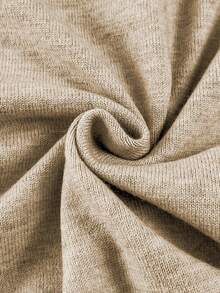 2026新款卡其色圆领纯色金属纽扣修身优雅时尚短袖针织开衫 - 卡其色 - 查看 7