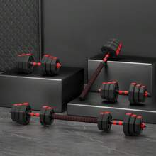 Everfit 20kg Adjustable Dumbbell Barbell Set Weight Plates Home Workout - Red - View 1