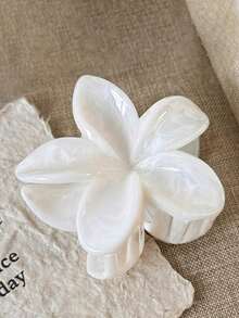 4pcs/1pc 7.3cm/2.87in Hibiscus Flower Shaped Plastic Hair Claw Clips, White/Colorful/Pink/Blue, Lightweight, Suitable For Daily Wear, Casual, Party, Commute, Beach, Vacation, Ponytail, Bun Hairstyle, Washing Face/Body, Makeup, Outfit Accessory Floral Hair Clips Elegant Hair Clutch Women Hair Accessories - Multicolor - View 5