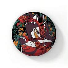 58mm Funny Pop Anime Hazbin Button Pin Creative Fun Cartoon Alastor Vox Husker Badge Brooch Bag Decor Fans Collect Gift - 58 mm - View 26