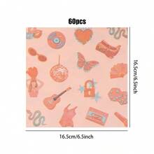 20张/40张/60张，歌舞女郎派对餐巾纸，橙色歌舞女郎鸡尾酒餐巾纸，炫彩派对装饰，适合生日、单身派对、女孩之夜用品，橙色歌舞女郎主题派对纸巾，带有迪斯科球/蝴蝶/牛仔靴图案，适合女性和女孩 - 彩色 - 查看 10