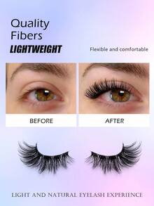 Asiteo 7对半条假睫毛，透明梗，猫眼款式，加长尾，自然卷翘，可重复使用，适合女孩日常佩戴 - 半眼睫毛 - 查看 6