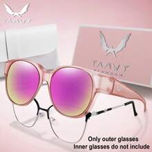 1 Pair Fashionable Round Sunglasses, Unisex, Suitable For Daily Wear, Shopping, Festivals, Parties, Travel And Other Occasions - Multicolor - View 1