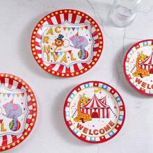 7-Inch And 9-Inch Disposable Party Paper Plates, Circus Carnival Printed Party Supplies, Dessert Paper Plates, Disposable Paper Plates Suitable For Birthday, Celebration, Party Decorations - Multicolor - View 4