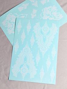 2pcs White Henna Mandala Flower Pattern Lace Satin Waterproof Temporary Tattoo Stickers, Suitable For Women, Sexy Body Art, Wedding - White - View 5