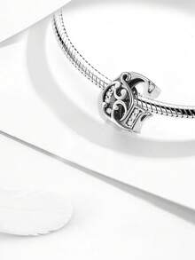 1pc 925 Sterling Silver A-Z 26 Letter Beaded Pendant, Suitable For Women Bracelet, Bangle DIY Jewelry Making, Anniversary Gift, Elegant Women Jewelry - Vine Diamond Letters - View 6