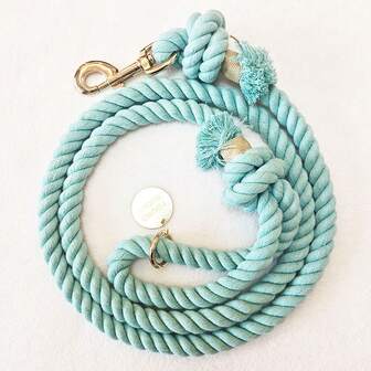 1pc 5ft Handmade Multicolor Polyester Rope Pet Dog Leash, Suitable For Small, Medium And Large Dogs, Training, Walking, Outdoor Use