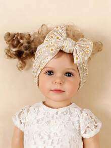 3入組童裝/嬰兒柔軟透氣花卉印花時尚尼龍蝴蝶結頭帶