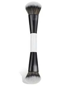 1 Pair Dual-Ended Makeup Brushes, Foundation & Powder Brush, Multi-Functional Makeup Brushes, Professional Makeup Tools, Ideal For Blending And Gifting, Foundation Brush, Concealer Brush, Powder Brush, Contour Brush, Blush Brush, Eyebrow Brush, Base Brush, Powder Brush - Black and White - View 8