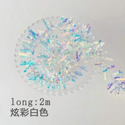 Korean Ins-Style Iridescent Tinsel Cake Decorations, Colorful Tinsel For New Year, Christmas, Birthday Baking, Dessert Table Decor