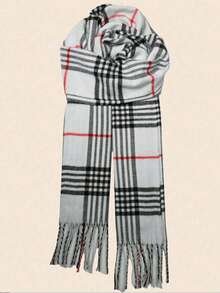 1条男士围巾，女士围巾，经典情侣格子围巾，秋冬季男女通用保暖围脖，高品质时尚双面韩版围巾，送给男友女友的生日礼物，毯子围巾 - 彩色 - 查看 1